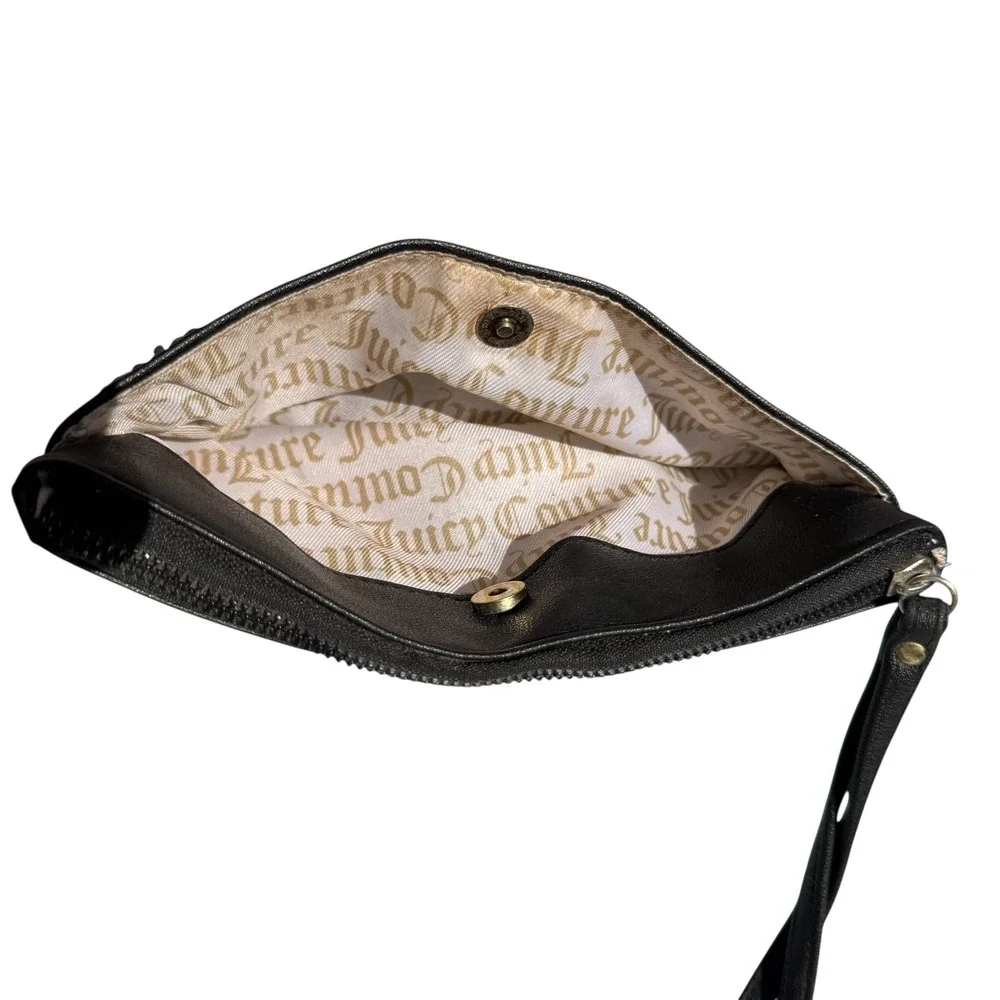 Juicy Couture Wristlet‎ Clutch Navy Black Sequin Evening Party Bag Retro Y2K